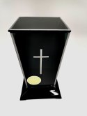 EKSKLUZYWNA KAPLICZKA CZARNE LUSTRO SREBRNY KRZYŻ