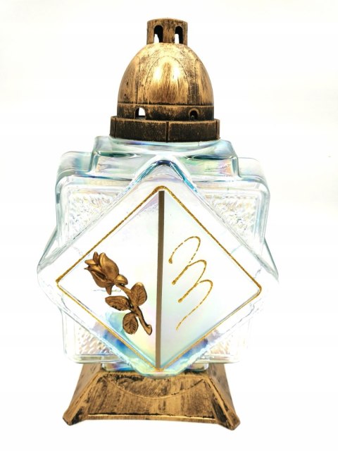 KAPLICZKA KWADRAT ZŁOTA TĘCZOWE SZKŁO RÓŻA ZŁOTA