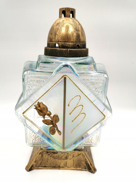 KAPLICZKA KWADRAT ZŁOTA TĘCZOWE SZKŁO RÓŻA ZŁOTA