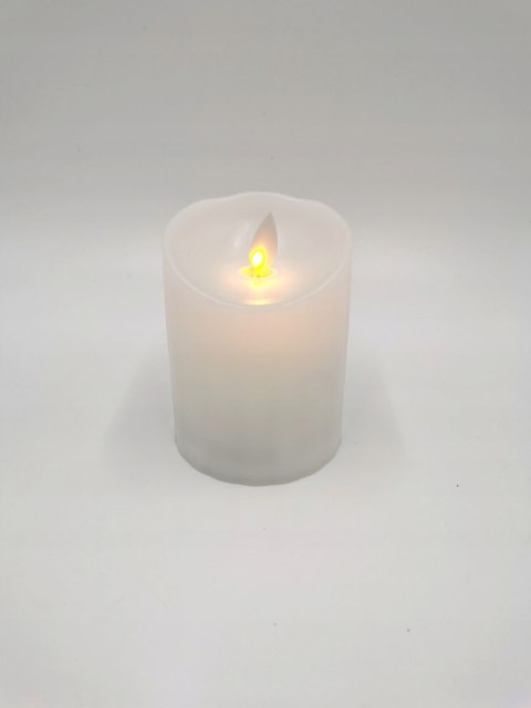 KAPLICZKA ZNICZ SZKLANY ZE ŚWIECĄ Z PŁOMIENIEM LED