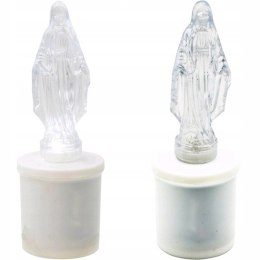 Niebieski Wkład Znicz LED MARYJA Z BATERIAMI BLUE