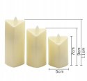 PREZENT ROCZNICA ZESTAW 3 białych ŚWIEC 4D SERC