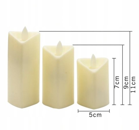 PREZENT ROCZNICA ZESTAW 3 białych ŚWIEC 4D SERC