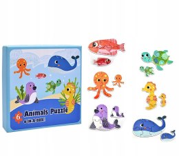 Puzzle sensoryczne 6 układanek prezent Mikołajki