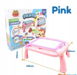 Różowa tablica znikopis stolik prezent dla dziecka