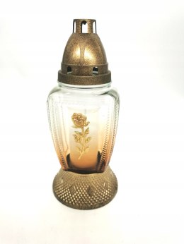 Średni znicz róża różyczka bursztynowa uni 25 cm