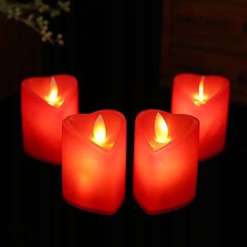 WALENTYNOWA ŚWIECA ŚWIECZKA CZERWONE SERCE LAMPION