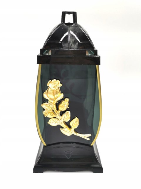 ZNICZ BARYŁKA KAPLICZKA ZŁOTA RÓŻA LUSTRZANA 32 CM