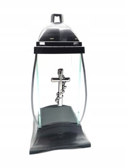 ZNICZ KAPLICZKA SREBRNY LAMPION 32CM NOWOŚĆ