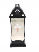 ZNICZ LAMPION KAPLICZKA SZKLANA CZARNA 37CM LUSTRO