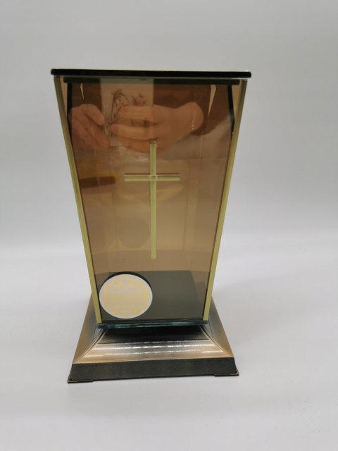 ZNICZ ŚWIĄTECZNY KAPLICZKA ŚWIĄTECZNA ZŁOTE SZKŁO