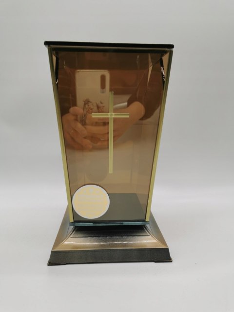 ZNICZ ŚWIĄTECZNY KAPLICZKA ŚWIĄTECZNA ZŁOTE SZKŁO