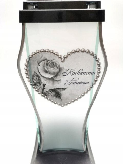 Znicz kapliczka KOCHANEMU TATUSIOWI SREBRNE SERCE