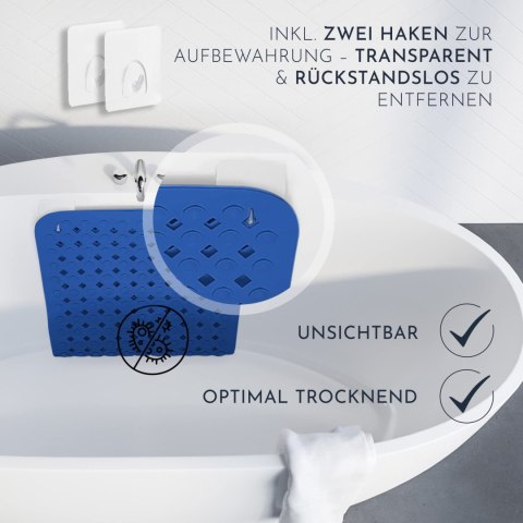 Antypoślizgowa mata łazienkowa niebieska 88 x40 cm