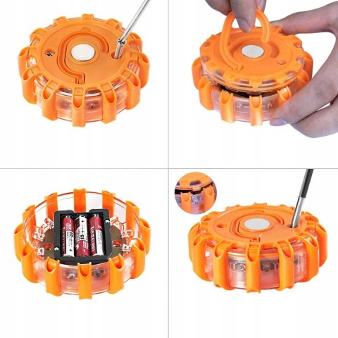 Błyskowa lampa ostrzegawcza LED - na magnes