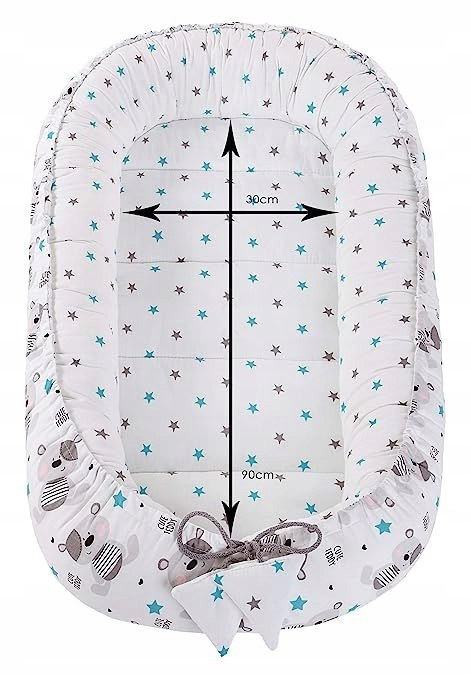 Kokon niemowlęcy Gniazdo Otulacz NIEBIESKIE MISIE