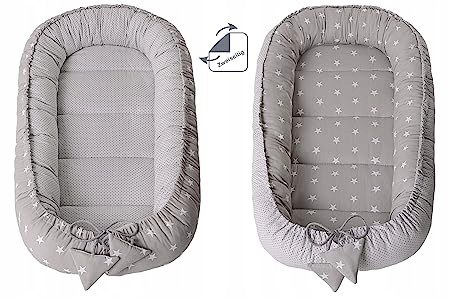 Kokon niemowlęcy Gniazdo Otulacz SZARY GWIAZDKI