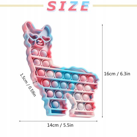 Lama alpaka zabawka Popit pop it push bubble gra