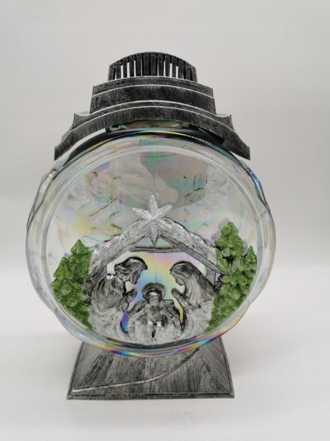 PIĘKNA KAPLICZKA ŚWIĄTECZNA ŚWIĄTECZNY ZNICZ 34CM