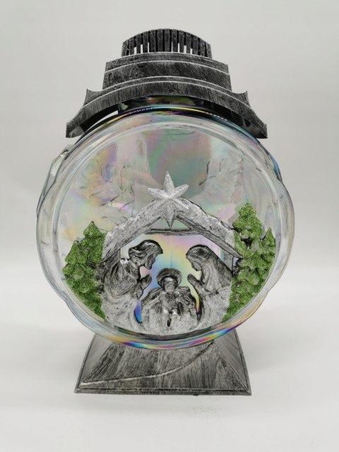 PIĘKNA KAPLICZKA ŚWIĄTECZNA ŚWIĄTECZNY ZNICZ 34CM