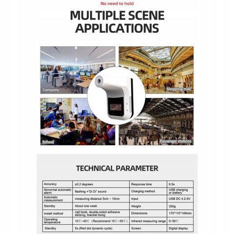 SZYBKI TERMOMETR BEZDOTYKOWY PODCZERWIEŃ k3