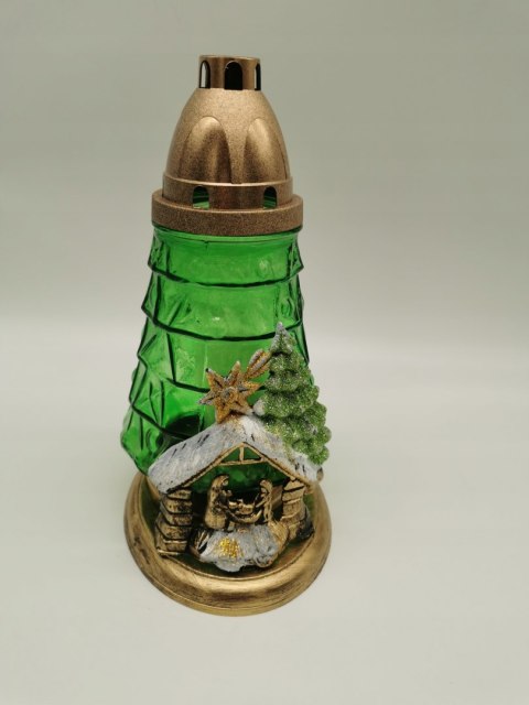 Znicz Choinka świąteczna z szopką lampion święta