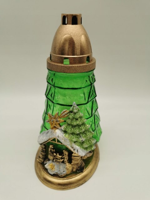 Znicz Choinka świąteczna z szopką lampion święta