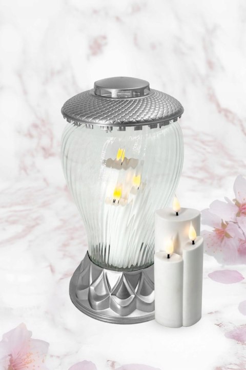 ARTYSTYCZNY ZNICZ LAMPION WAZON DUŻA BAŃKA ZE ŚWIECĄ (WYBÓR KOLORU)