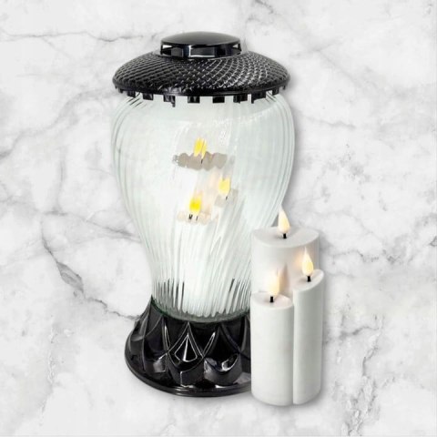 ARTYSTYCZNY ZNICZ LAMPION WAZON DUŻA BAŃKA ZE ŚWIECĄ (WYBÓR KOLORU)