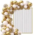 BALONY girlanda BIAŁE konfetti ZŁOTE 120 ślub wese