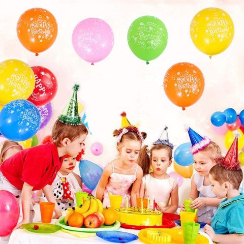Balony Happy Birthday urodzinowe 30cm 50 sztuk 12'