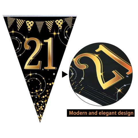 Baner tło urodzinowe 21urodziny girlanda balony