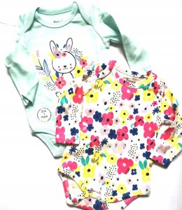 Body Niemowlęce 2 szt. kwiatki Wielkanocne 74 80r
