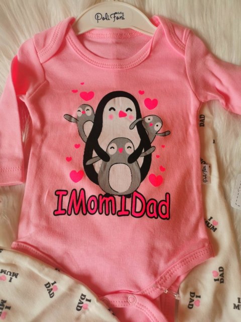 Body komplet niemowlęcy wyprawka pingwinki 62 68r