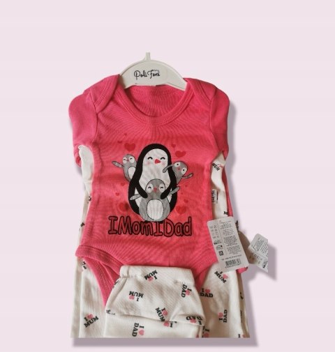 Body komplet niemowlęcy wyprawka pingwinki 62 68r