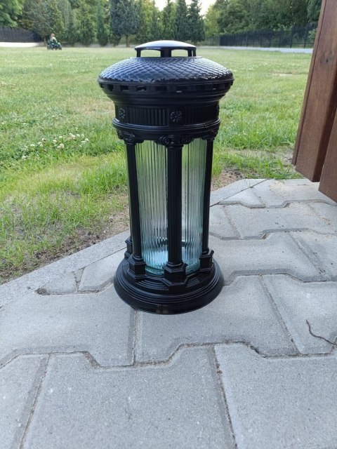 Elegancki ZNICZ LAMPION CZARNY SANTA MAROZZA DUŻY 33 CM CZARNA Wieża ciężka