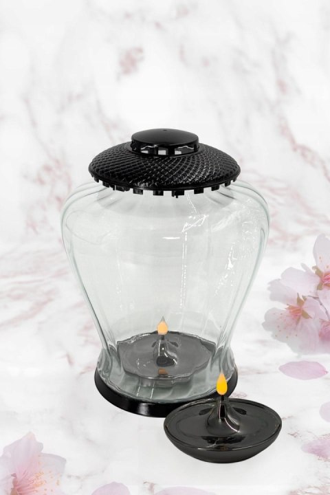 Elegancki ZNICZ LAMPION WAZON DUŻA BAŃKA ZE ŚWIECĄ (WYBÓR KOLORU)