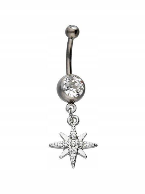 Kolczyk do pępka z wisiorkiem w kształcie gwiazdy