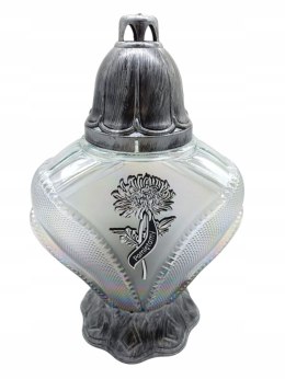 Nowoczesny Znicz Zegar chryzantema srebro