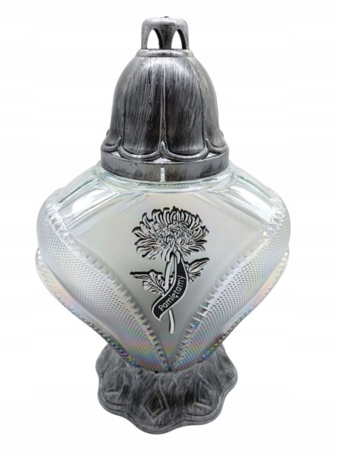 Nowoczesny Znicz Zegar chryzantema srebro