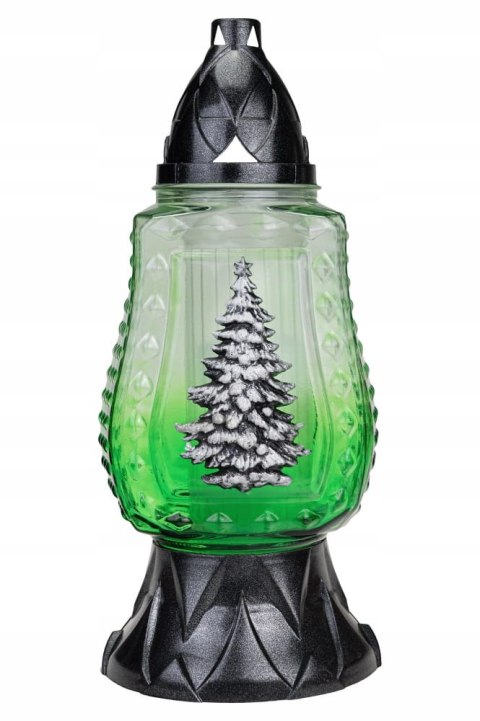 ZNICZ CHOINKA ŚWIĄTECZNA OMBRE ZIELONY ZNICZ świąteczne znicze kryształowe