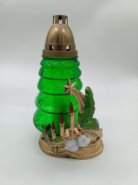 ZNICZ ŚWIĄTECZNY CHOINKA ZŁOTA Gwiazdka ŚWIECA BOŻE NARODZENIE ŚWIECZNIK