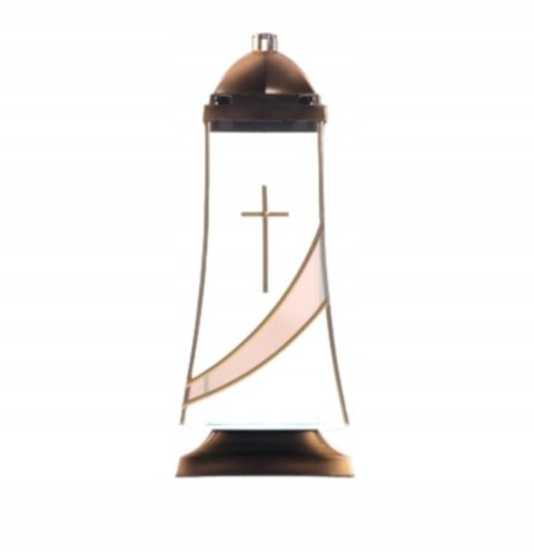 ZNICZ SZKLANA DUŻA KAPLICZKA ZŁOTA WSTĘGA