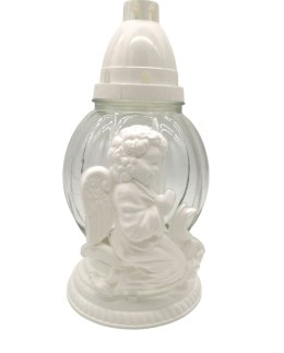 ZNICZ ZNICZE ANIOŁ W BIELI ANIOŁEK BIAŁY KLASYCZNY NA KULI