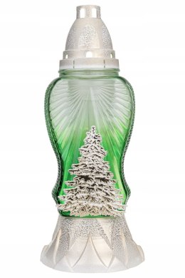 Znicz Choinka biała ombre znicz świąteczny drzewko Boże Narodzenie 31 cm