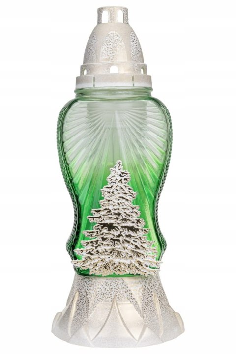 Znicz Choinka biała ombre znicz świąteczny drzewko Boże Narodzenie 31 cm