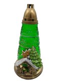 Znicz Choinka zielona Lampion na grób Duży na Boże Narodzenie szopka 35 cm