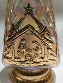 Znicz Złota SZOPKA świąteczna duży Znicz na Boże Narodzenie zdobione szkło