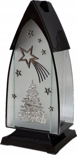 Znicz świąteczny kapliczka choinka srebrna czarny znicz gwiazdka srebrna