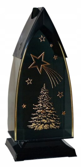 Znicz świąteczny kapliczka choinka złota czarny znicz gwiazdka złota